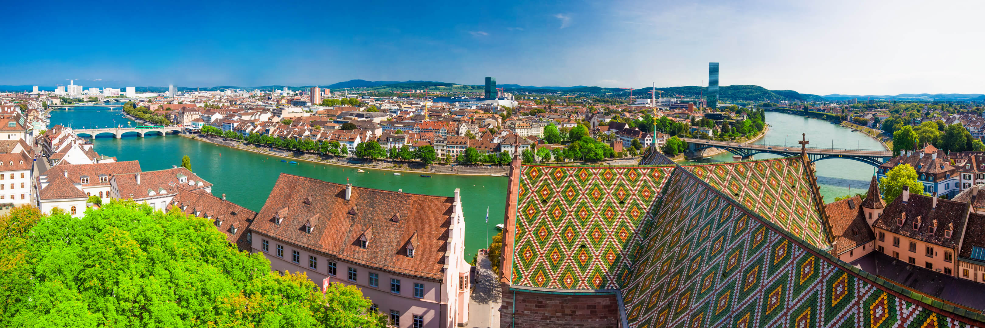 Munster Cathedral and Rhine River in Basel
